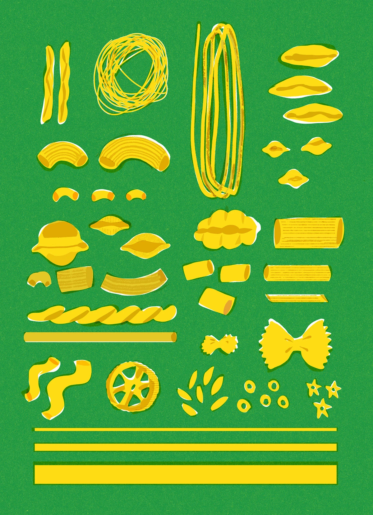 Italian food risograph ILLUSTRATION  italian illustrator Limited Color Palette retro illustration style vintage postcard Retro food illustration Digital Art 