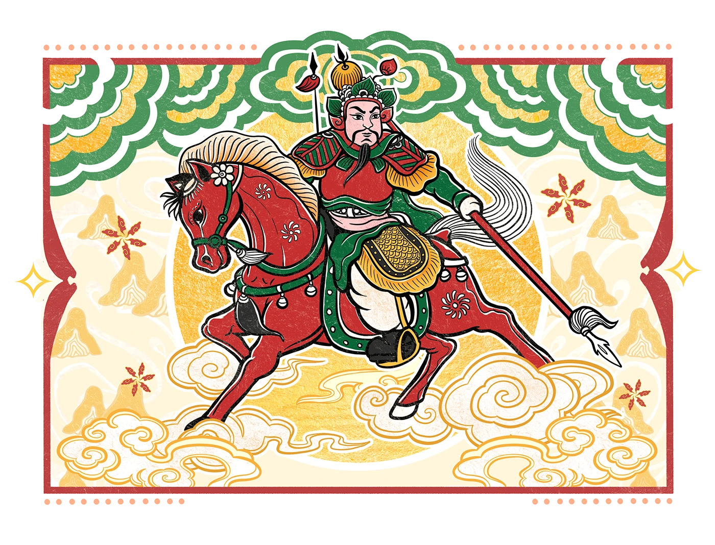 ILLUSTRATION  Digital Art  calendar house design dân gian Hàng Trống Ngựa tet key visual