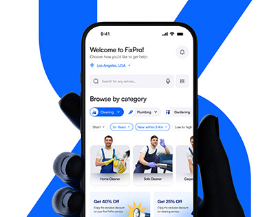 项目缩略图 - Handyman Home Service Booking App UX UI Design