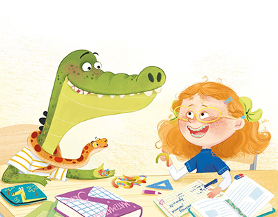 Khokho the Crocodile children's book illustration