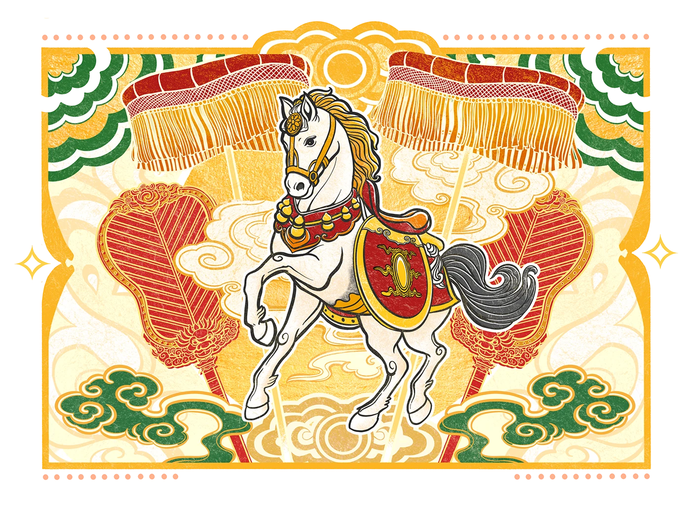 ILLUSTRATION  Digital Art  calendar house design dân gian Hàng Trống Ngựa tet key visual