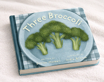 Three Broccoli Board Book Illustration