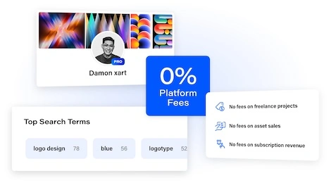 一张描述 Behance Pro 的卡片。