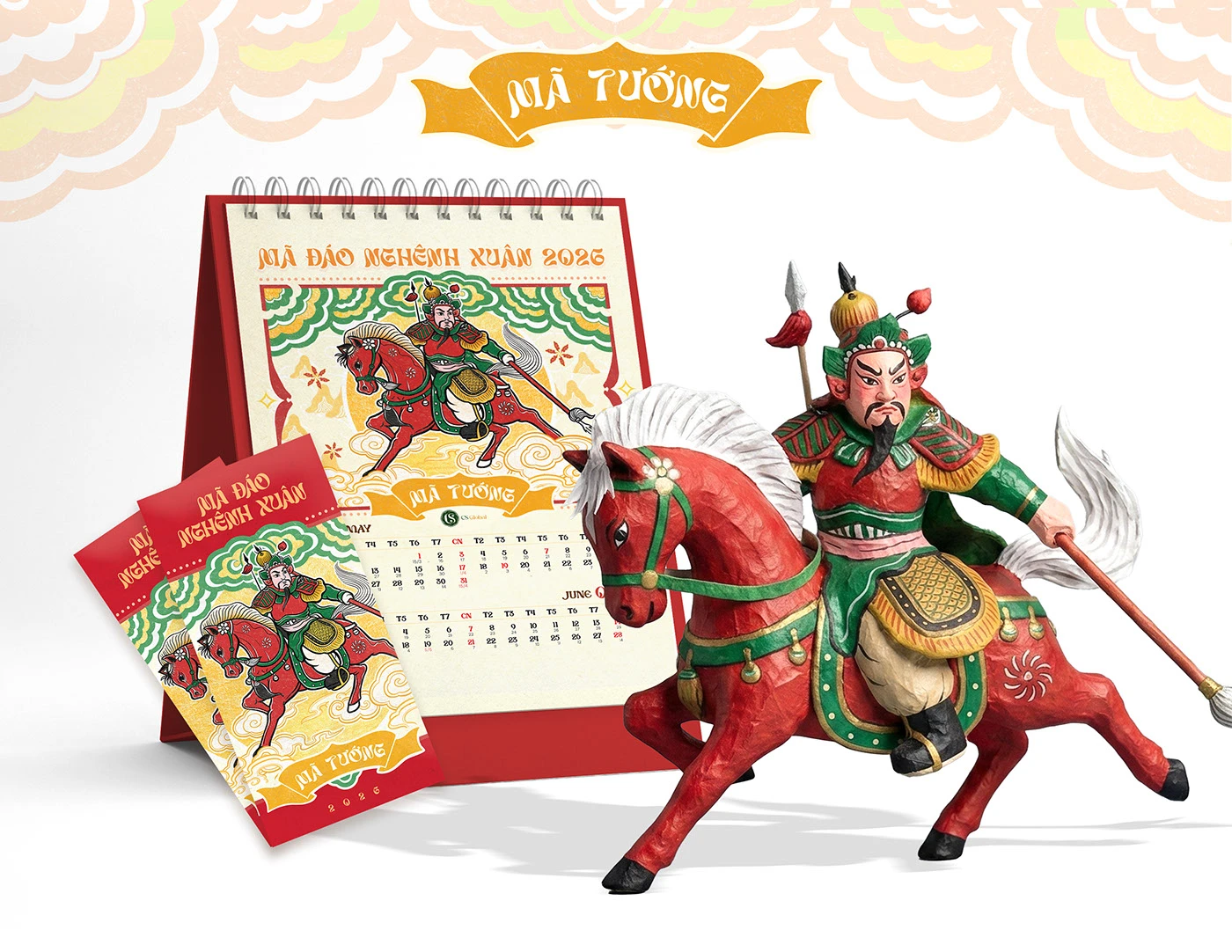 ILLUSTRATION  Digital Art  calendar house design dân gian Hàng Trống Ngựa tet key visual